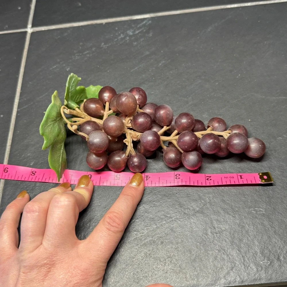 Vintage‎ MCM Artificial Grapes Faux Fruit Clusters Purple Green Black 3pc Set